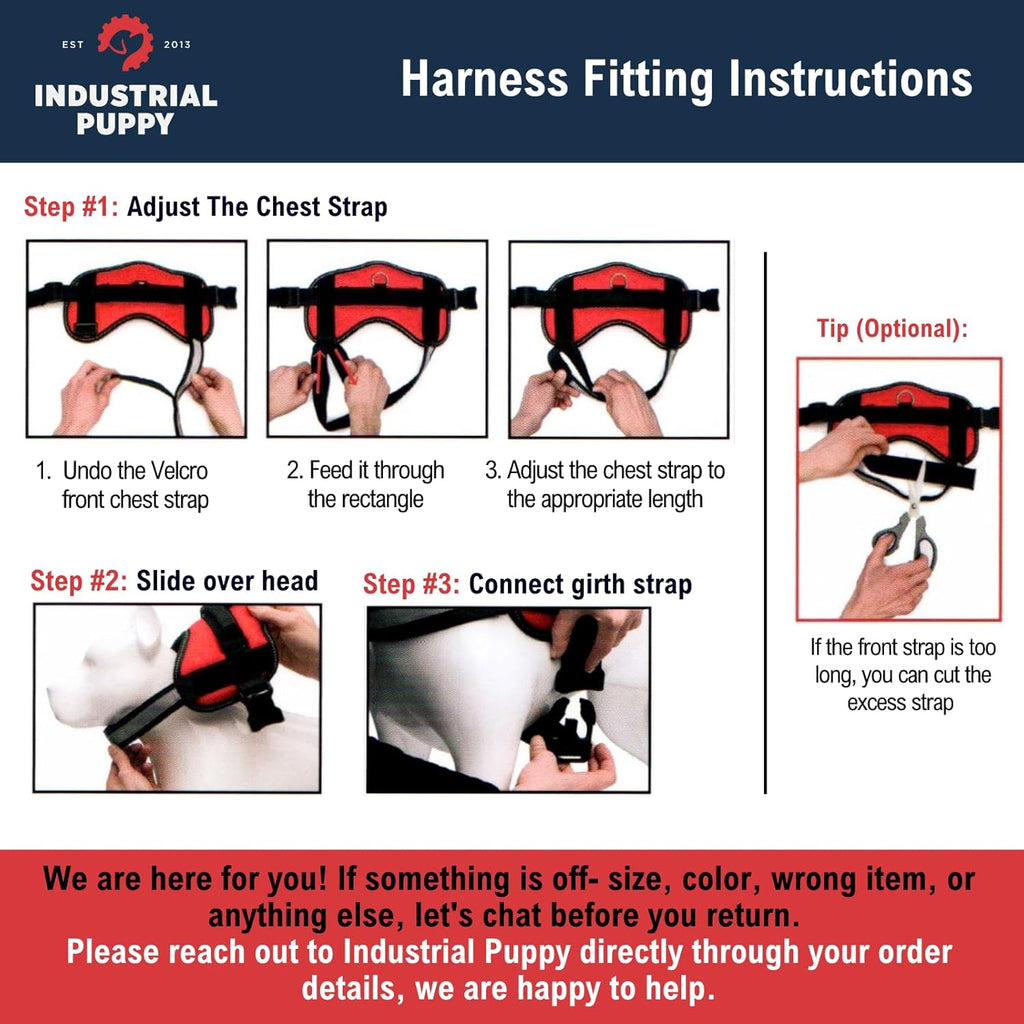 Service Dog Vest with Hook and Loop Straps & Matching Service Dog Leash Set - Harnesses from XXS to XXL - Harness Features Reflective Patch and Comfortable Mesh Design (Red, Medium)