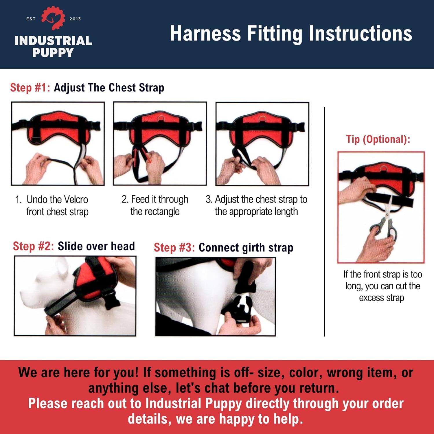 Service Dog Vest with Hook and Loop Straps & Matching Service Dog Leash Set - Harnesses from XXS to XXL - Harness Features Reflective Patch and Comfortable Mesh Design (Red, Medium)