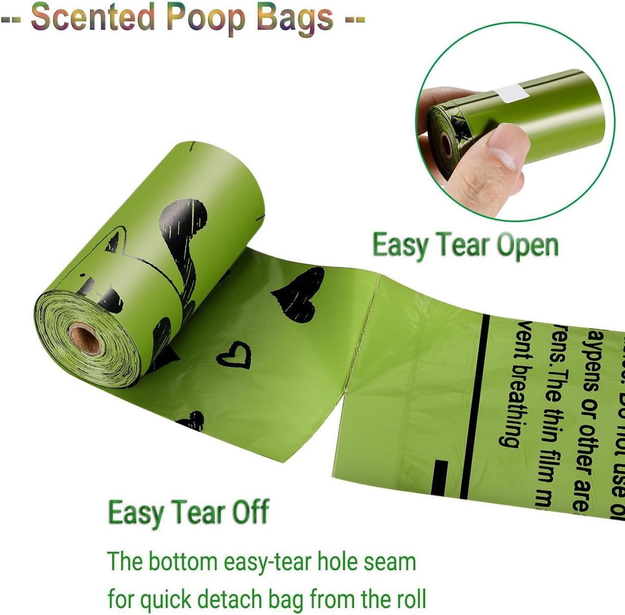 Dog Poop Bags 280 Counts: Extra Thick Leakproof Waste Bag with Dispenser for Doggy (Scented)