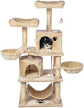 Cat Tree Tower, Cat Scratching Posts Tree Bed for Kittens, Cat Activity Tree with Plush Platform Bed (CT-E)
